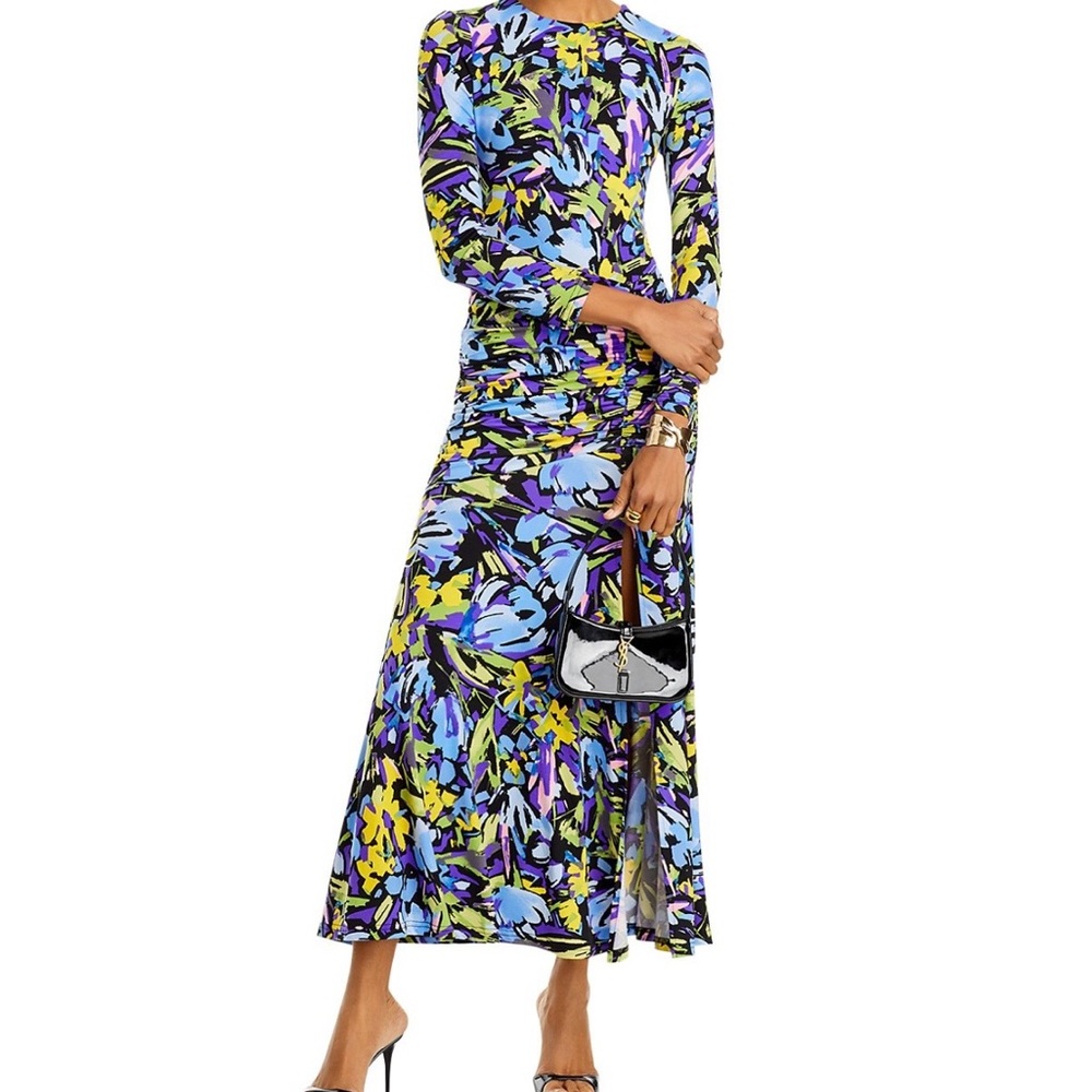 Aqua Multicolor Long Sleeve Dress
